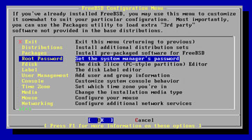 FreeBSD FreeBSD Configuration Menu