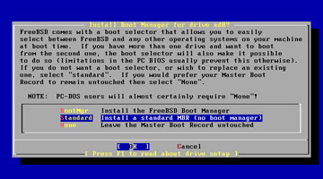 FreeBSD Install Boot manager fo drive ad0?